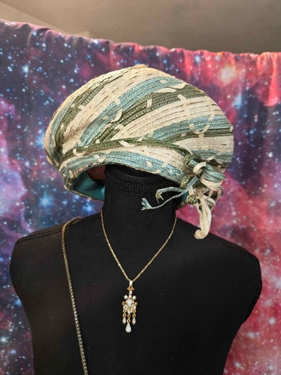 YSL Yves Saint Laurent Vintage Antique Wicker Hat Beret main image 6